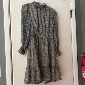 Lucy Paris Green & White Long Sleeve Dress